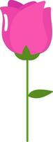Isolated Pink Rose Bud Icon In Flat Style. vector