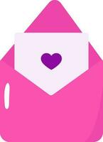 Heart Symbol Envelope With Greeting Card Icon In Pink Colour. vector