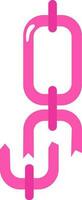 Broken Chain Fat Icon In Pink Color. vector