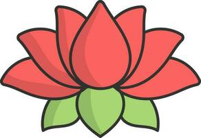 Isolated Lotus Flat Icon Or Symbol. vector