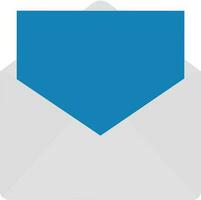 Blank Card With Envelope Icon In Blue And Grey Color. vector