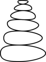 Illustration Of Spa Stack Stone Icon In Thin Line Art. vector