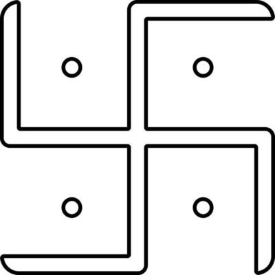 Illustration On Swastika Symbol Icon In Thin Line Art.