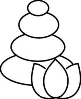 Illustration Of Spa Stack Stone Icon In Thin Line Art. vector