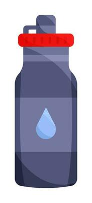 Isolated Colorful Sticker Of Water Bottle Icon Flat Style.