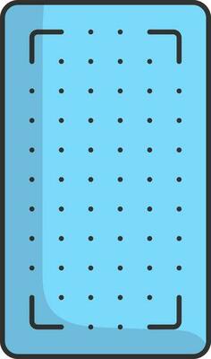 Isolated Blue Color Yoga Mat Icon In Flat Style.
