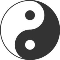 aislado gris y blanco yin yang icono en plano diseño. vector