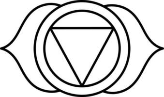 Isolated Ajna Icon In Thin Line Art. vector