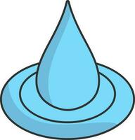 Illustration Of Water Drop Icon In Blue Color. vector