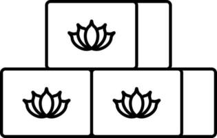 Isolated Yoga Block Symbol Icon In Line Art. vector