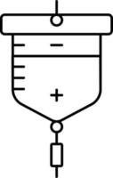 Black Stroke IV Bottle Icon Or Symbol. vector