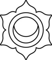 Illustration Of swadhisthana Icon In Thin Line Art. vector