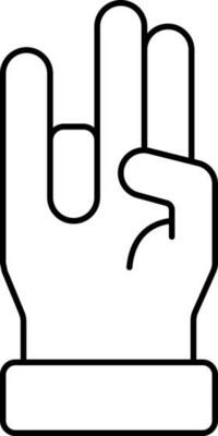 Isolated Mudra Jnana Mantra Hand Icon In Line Art.