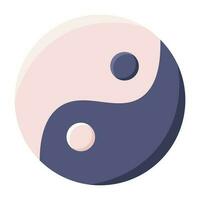 Isolated Yin Yang Sticker Or Icon In Flat Design. vector