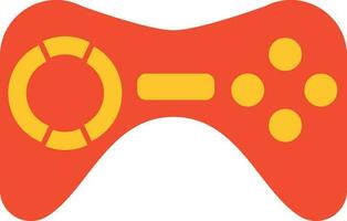 Flat Style Video Game Controller Red And Yellow Icon. vector