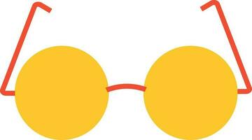 Yellow And Red Illustration Of Goggles Flat Icon. vector