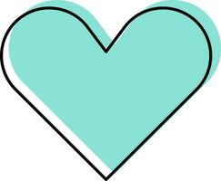 Flat Illustration Of Turquoise Heart Shape Icon. vector