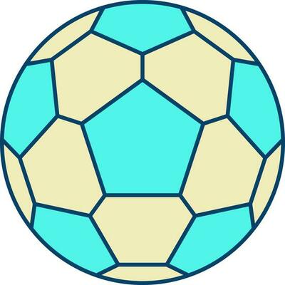 Flat Style Football Yellow And Turquoise Icon.