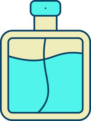 Perfume Square Bottle Yellow And Turquoise Icon.