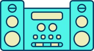 Sound System Turquoise And Yellow Icon. vector