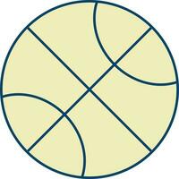 Yellow Basket Icon In Flat Style. vector