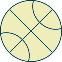 Yellow Basket Icon In Flat Style. vector