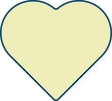 Yellow Heart Shape Icon On White Background. vector
