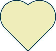 Yellow Heart Shape Icon On White Background. vector