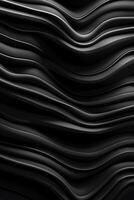 Wavy Black Metallic 3D Background. photo