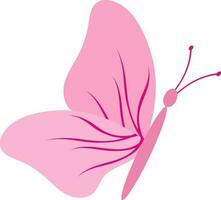 Isolated Pink Butterfly Icon In Flat Style. vector