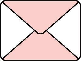 White And Pink Email Or Message Card Flat Icon. vector