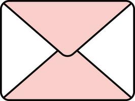 blanco y rosado correo electrónico o mensaje tarjeta plano icono. vector