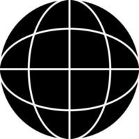 Flat Style Wireframe Globe Icon In Glyph Style. vector