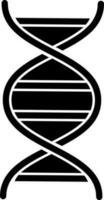 Flat DNA Structure Icon In Black And White Color. vector