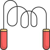 Jumping Or Skipping Rope Icon In Red Color. vector