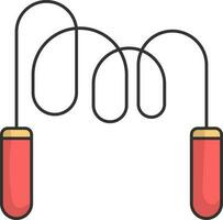 Jumping Or Skipping Rope Icon In Red Color. vector