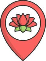 Isolated Lotus, Navigation Or Location Icon In Flat Style. vector
