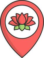 Isolated Lotus, Navigation Or Location Icon In Flat Style. vector