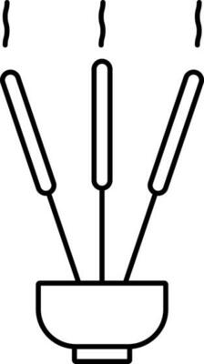 Illustration Of Burning Incense Stick Stand Symbol Icon.