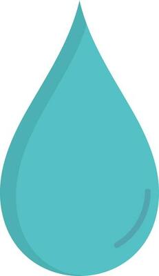 Illustration Of Water Drop Icon In Blue Color.