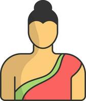 Illustration Of Buddha Icon In Flat Style. vector