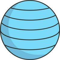 Illustration Of Blue Ball Icon In Flat Style. vector