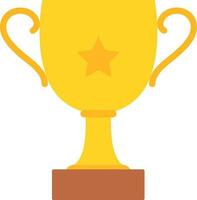 Isolated Golden Trophy Cup Flat Icon. vector