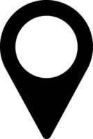 Black Map Pin Icon In Flat Style. vector