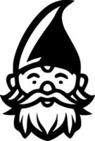 Gnome, Black and White Vector illustration