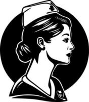 Nursing, Black and White Vector illustration