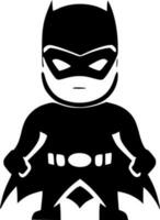 superhéroe - negro y blanco aislado icono - vector ilustración