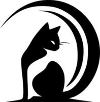 Cat - Black and White Isolated Icon - Vector illustration