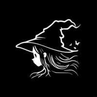 Witch - Black and White Isolated Icon - Vector illustration