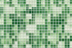 A green and white plaid pattern background. photo